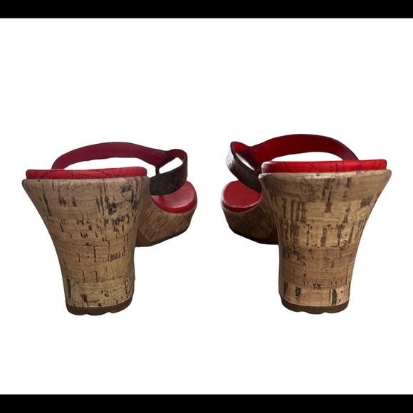 Size 8 Timberland Womens Heels Kickin Up Sand Pink Archwedge Thong Orange 92390 - Picture 6 of 9